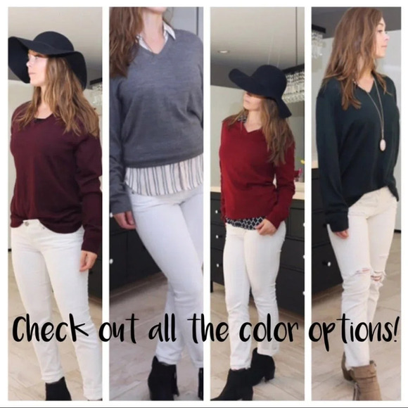 Cranberry Merino wool sweater - Picture 6 of 7